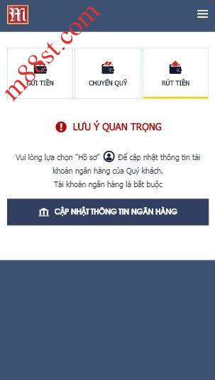 Hướng dẫn rút tiền từ nhà cái M88